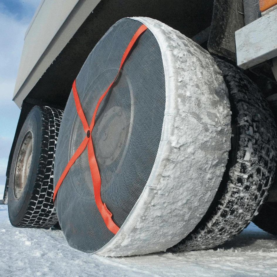 AL84トラック・バス用AutoSockオートソック布製タイヤチェーン(2枚組