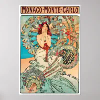 アルフォンスミュシャモナコモンテカルロ， 1897 ポスター | Zazzle.co.jp