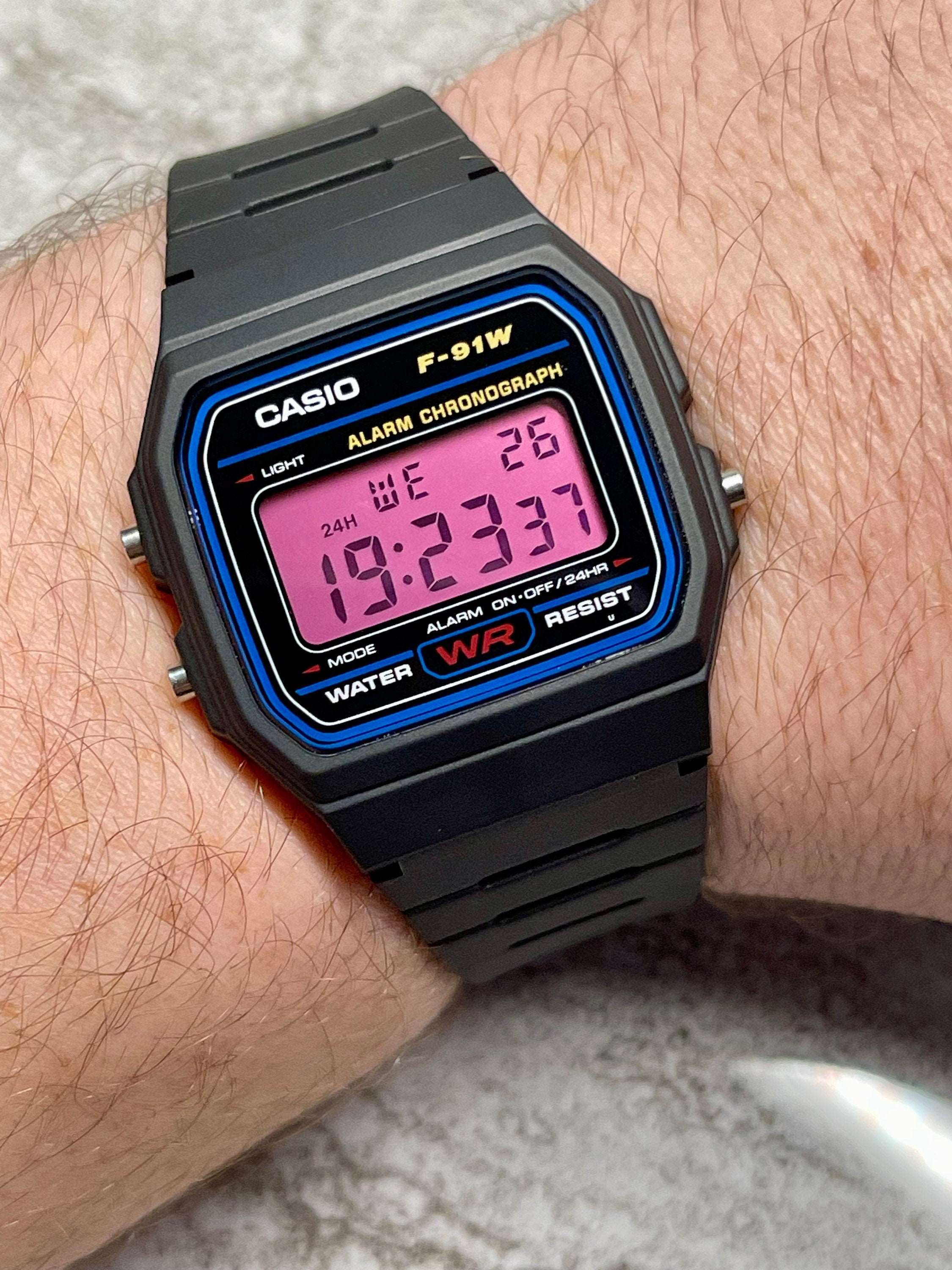 Black Casio Watch with Color Screen Mod (Pick your color