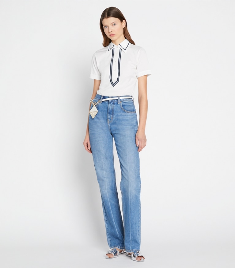Mercerized Cotton Retro Polo: Women's Designer Tops | Tory Sport