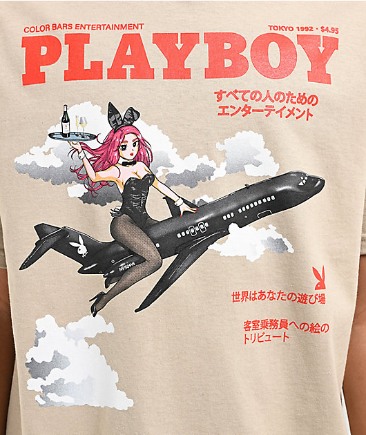 Color Bars x Playboy Take Flight Pastel Brown T-Shirt | Zumiez