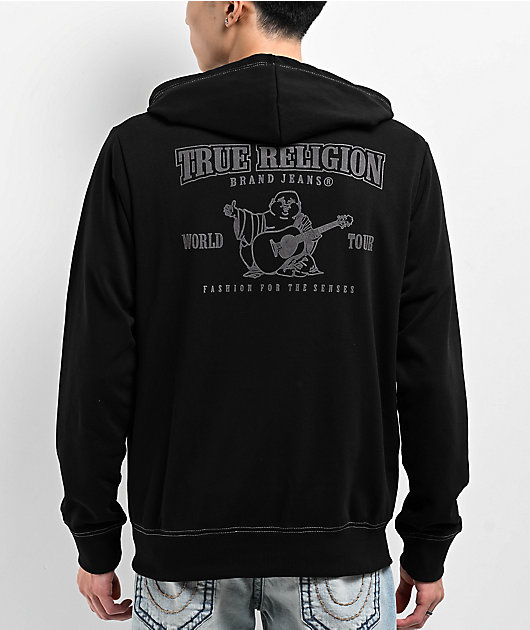 True Religion Classic Logo Black Zip Hoodie | Zumiez