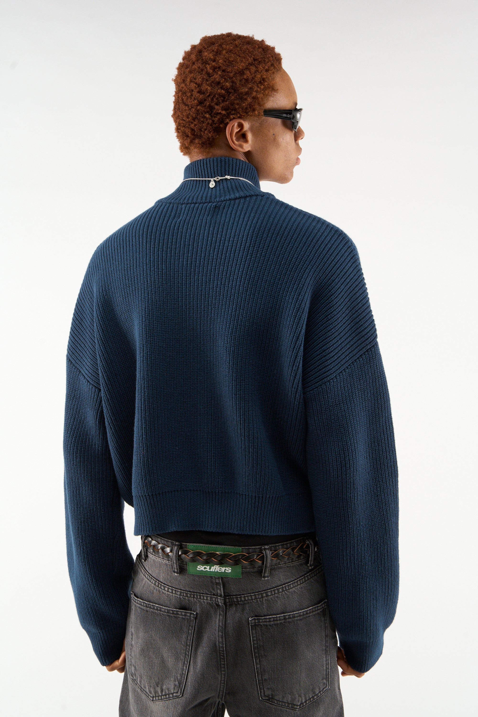 Ea Navy Blue Knit Zipper – Scuffers