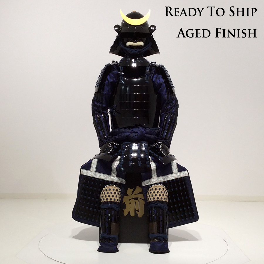 L033A (即納品) 黒桶側二枚胴具足 時代仕上げ - サムライストア