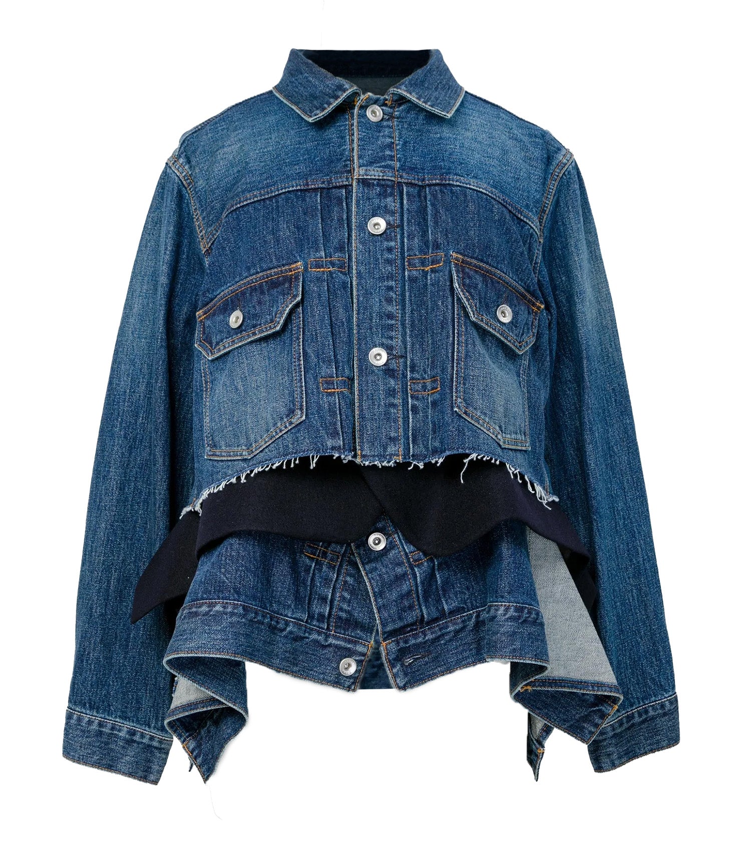 SACAI Denim x Wool Melton Jacket | Sam Malouf Authentic Luxury