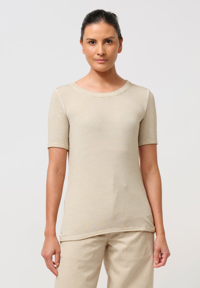 Uma Wang Ribbed Jersey Knit Tir Tee in Antique Pearl | Santa Fe