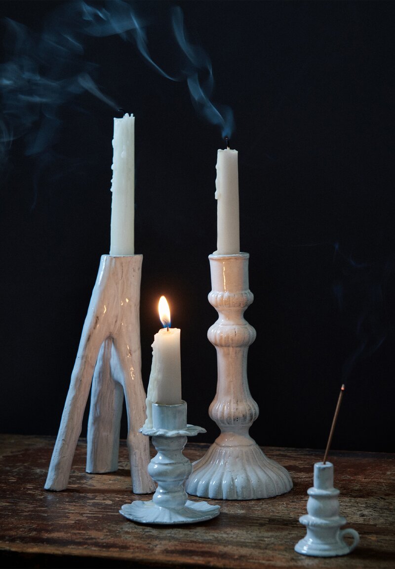 Astier de Villatte Peggy Candlestick Holder in White | Santa Fe