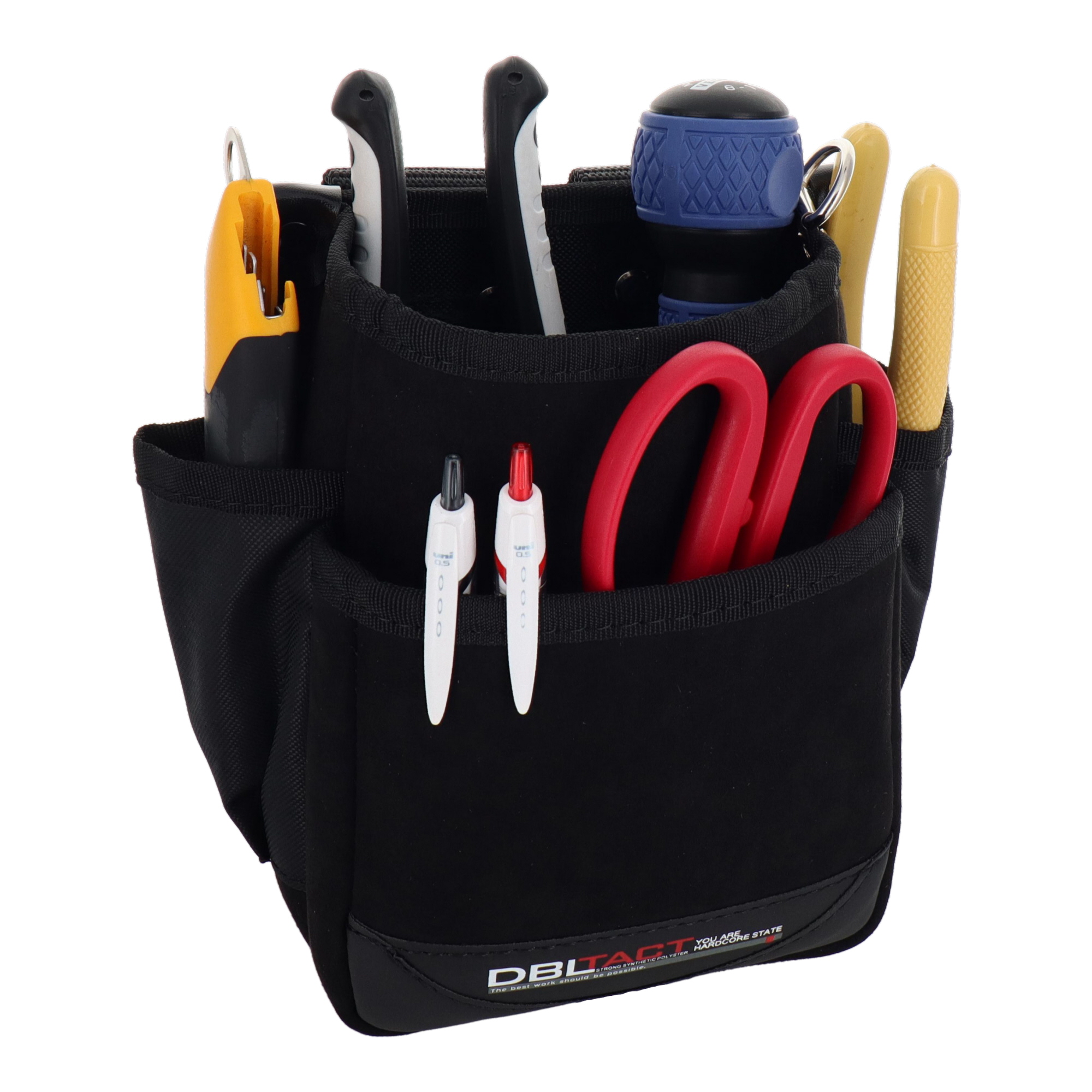 DTK-02S-BK 作業ベルト・収納袋 腰袋 腰袋 軽量小型2段 スエード調