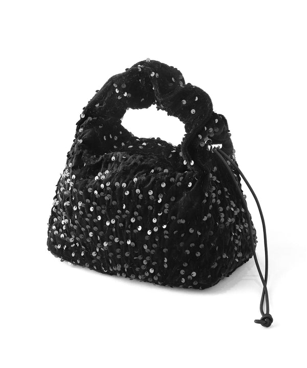 ANEMONE】【cache cache】ギャザーハンドルスパンコールバッグ