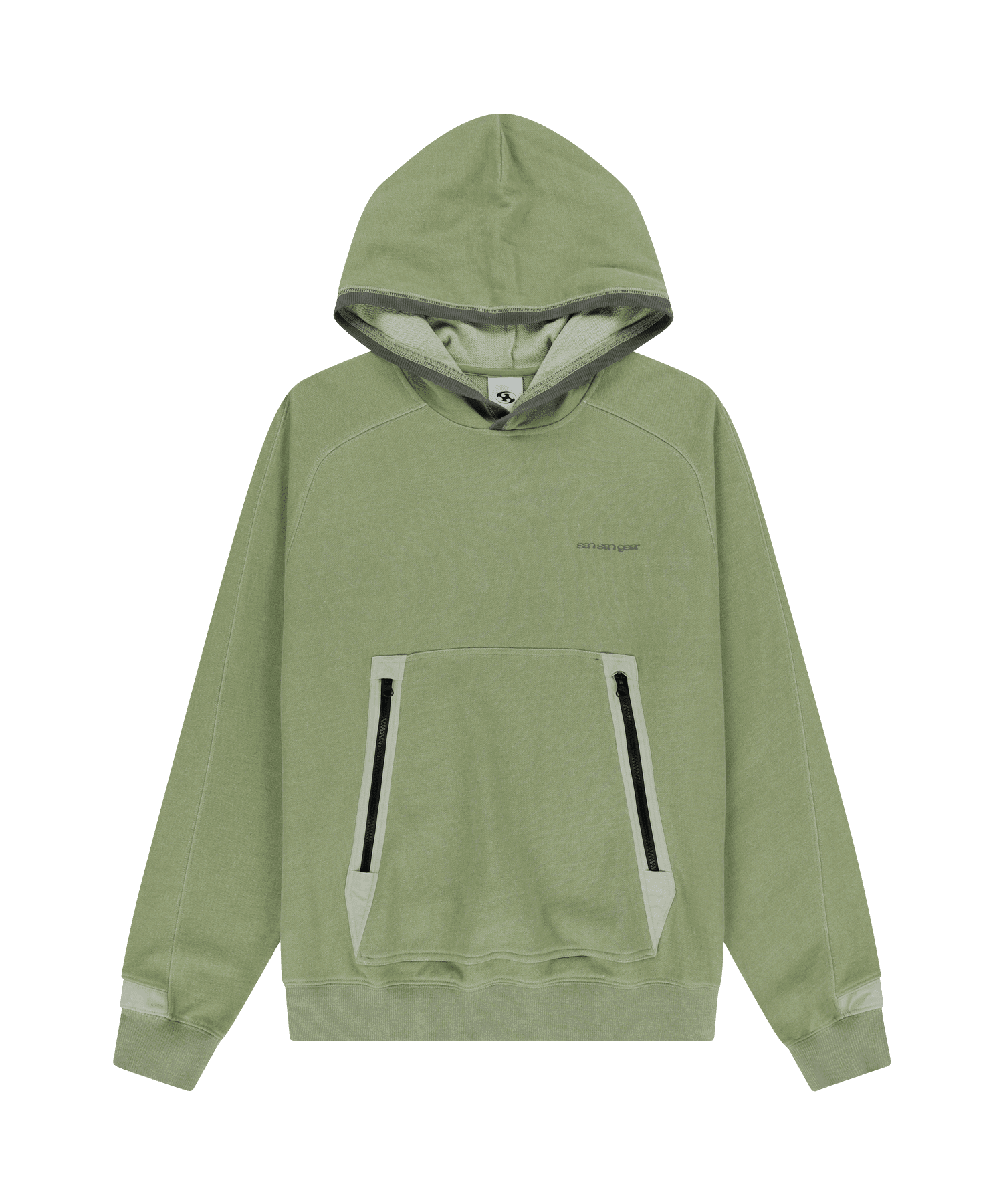 ZIPPER POCKET HOODIE [GREEN] | SAN SAN GEAR