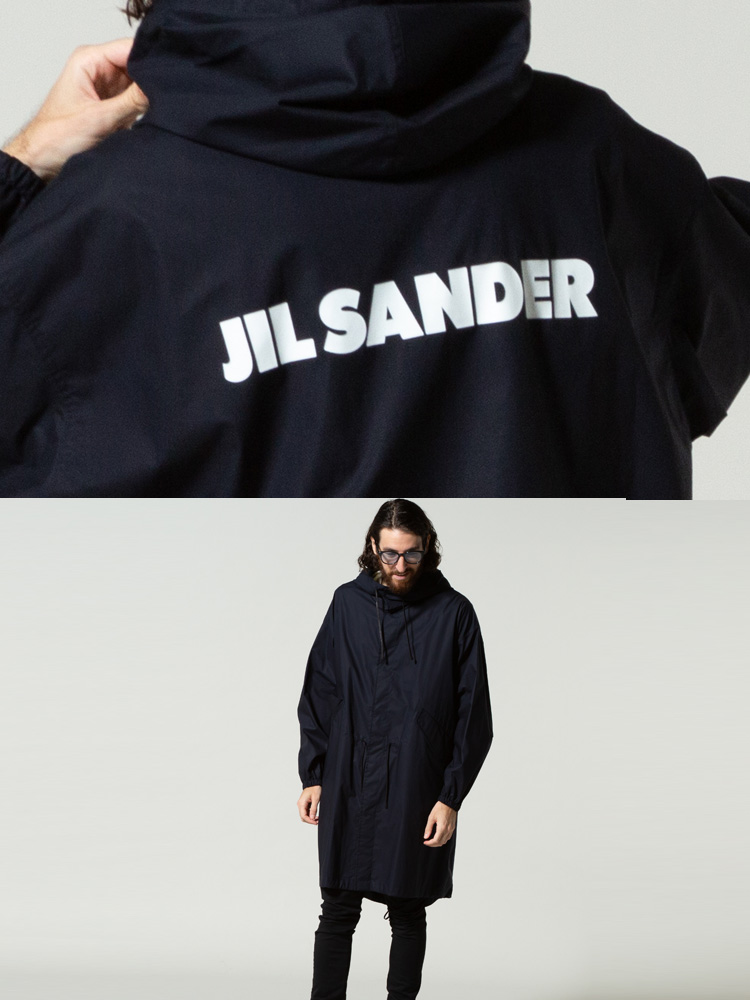 JILL SANDER (ジルサンダー) ロゴプリント フード フルボタン ロング