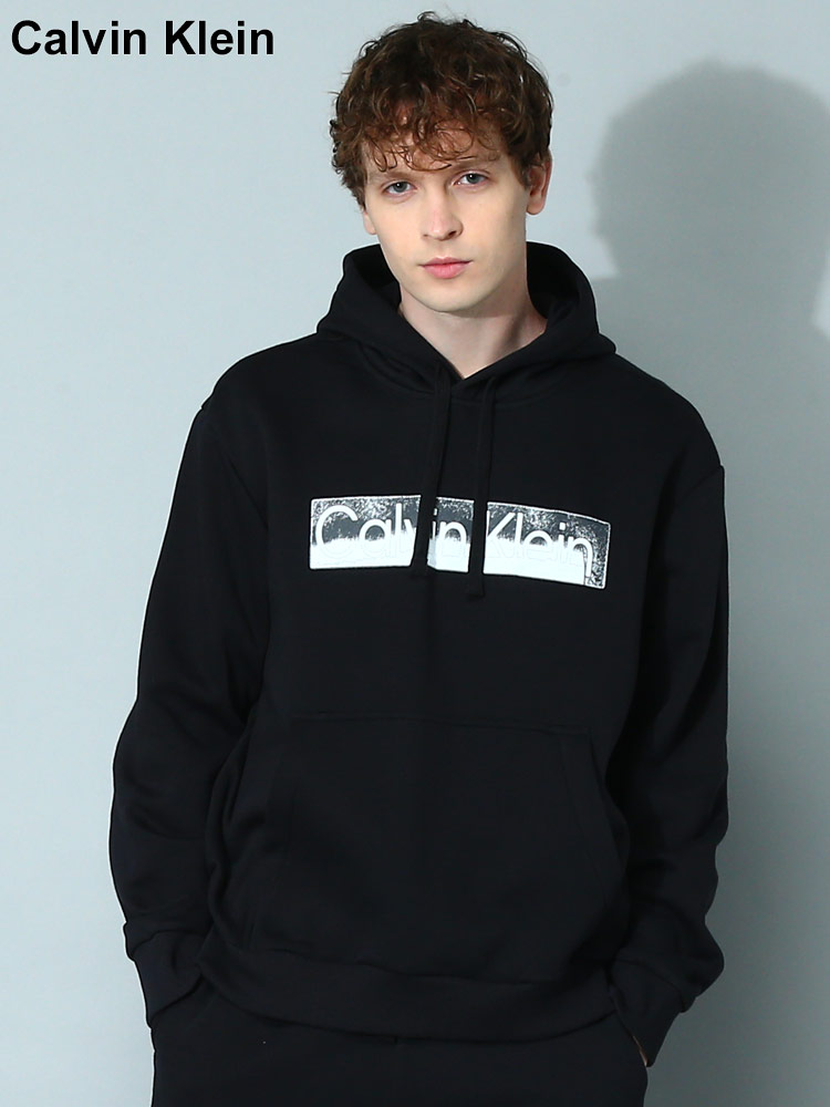 Calvin Klein (カルバンクライン) 裏起毛 BOXロゴ プルオーバー