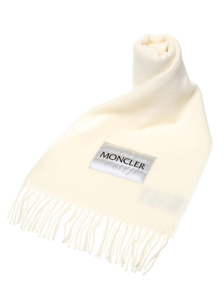 モンクレール MONCLER ウール ロゴ プレーン マフラー ブランド メンズ