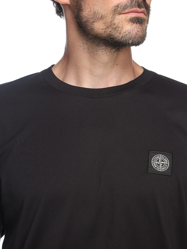 STONE ISLAND (ストーンアイランド) 胸ロゴ クルーネック 長袖 Tシャツ