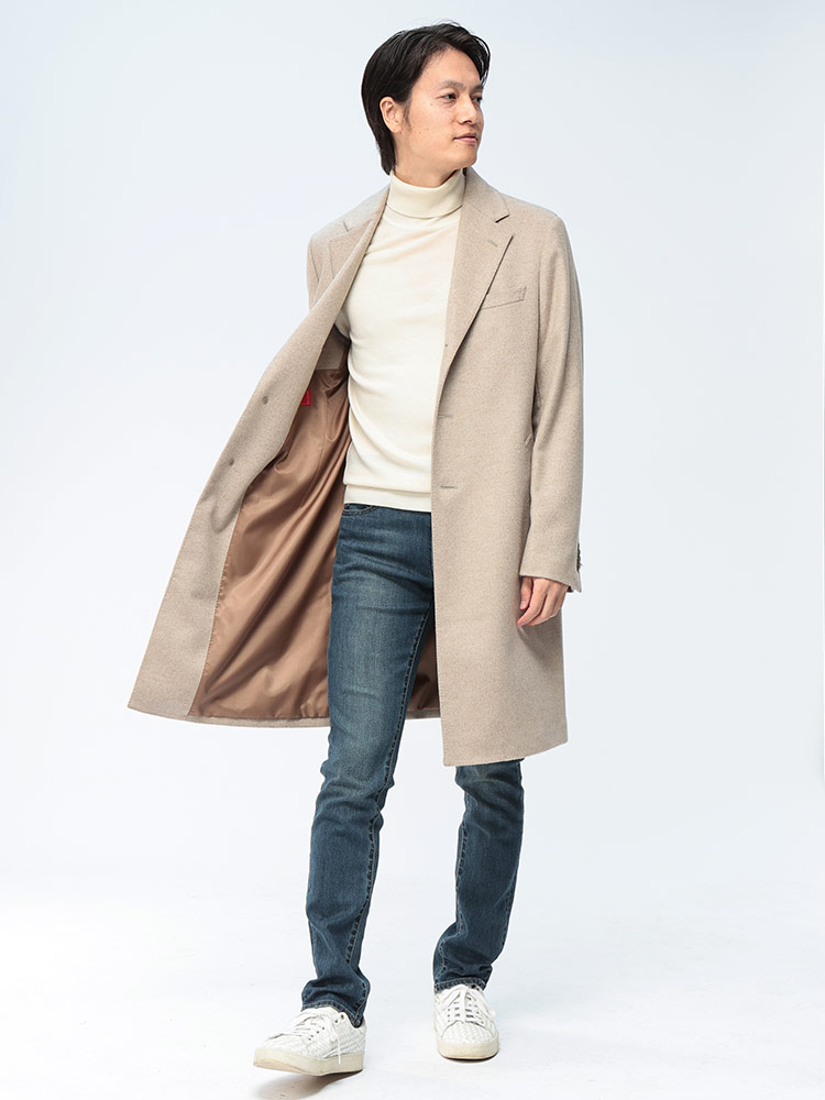 チェスターコート PIACENZA カシミヤ100％ シングル アウター