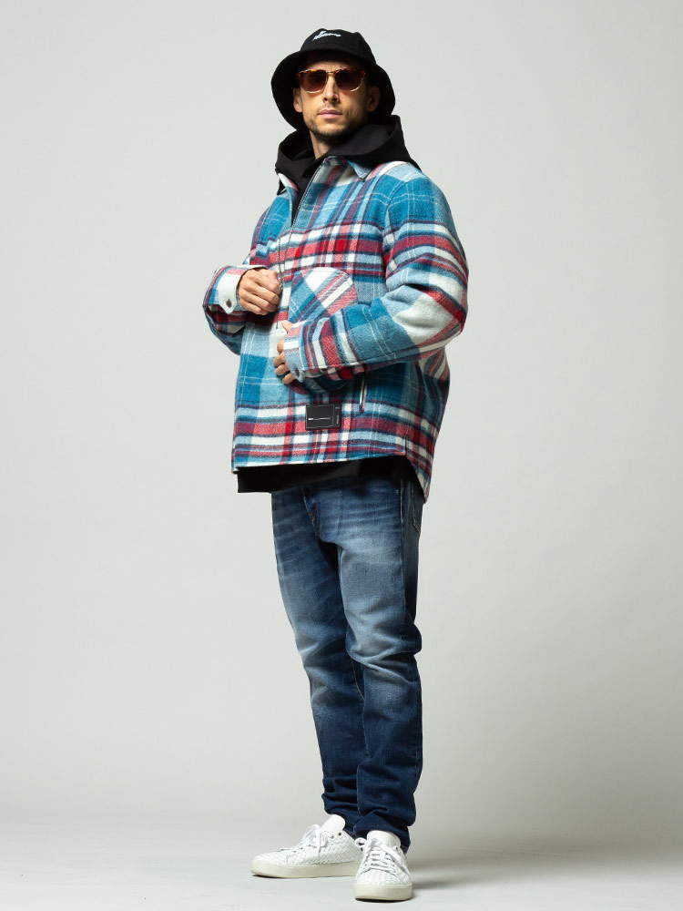 WE11DONE ウェルダン チェック柄 ハーフジップ ブルゾン CHECK ANORAK