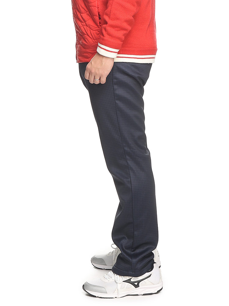 GOLF WARM 裏起毛 ストレッチ 撥水 千鳥柄 ロングパンツ (le coq