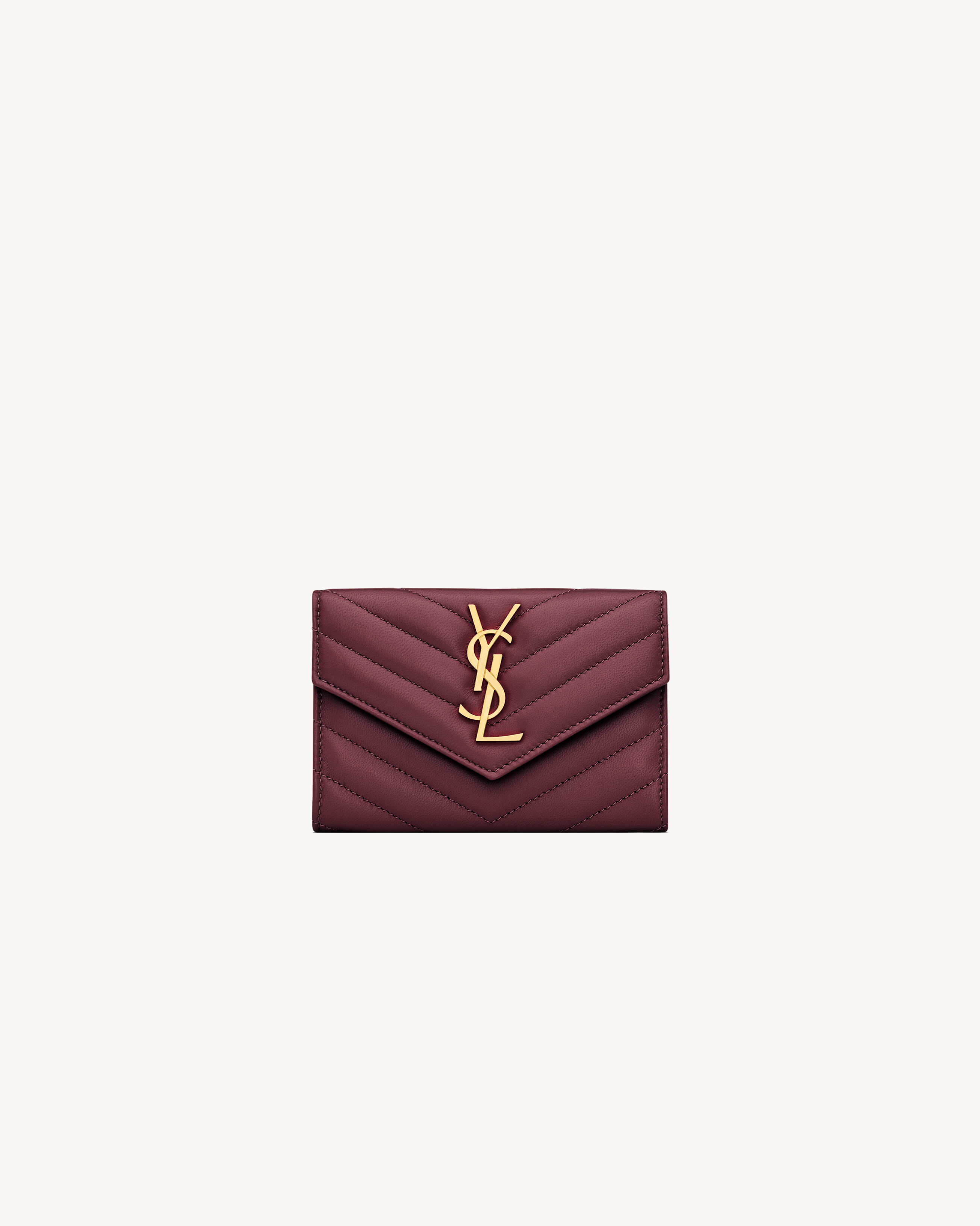CASSANDRE wallet in lambskin in Red | Saint Laurent | YSL EN-US