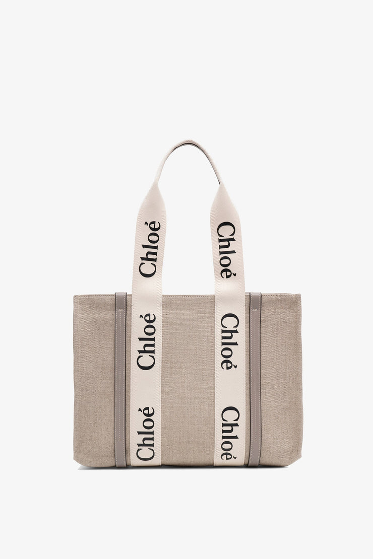 Chloé | Woody medium grey canvas bag | Savannahs