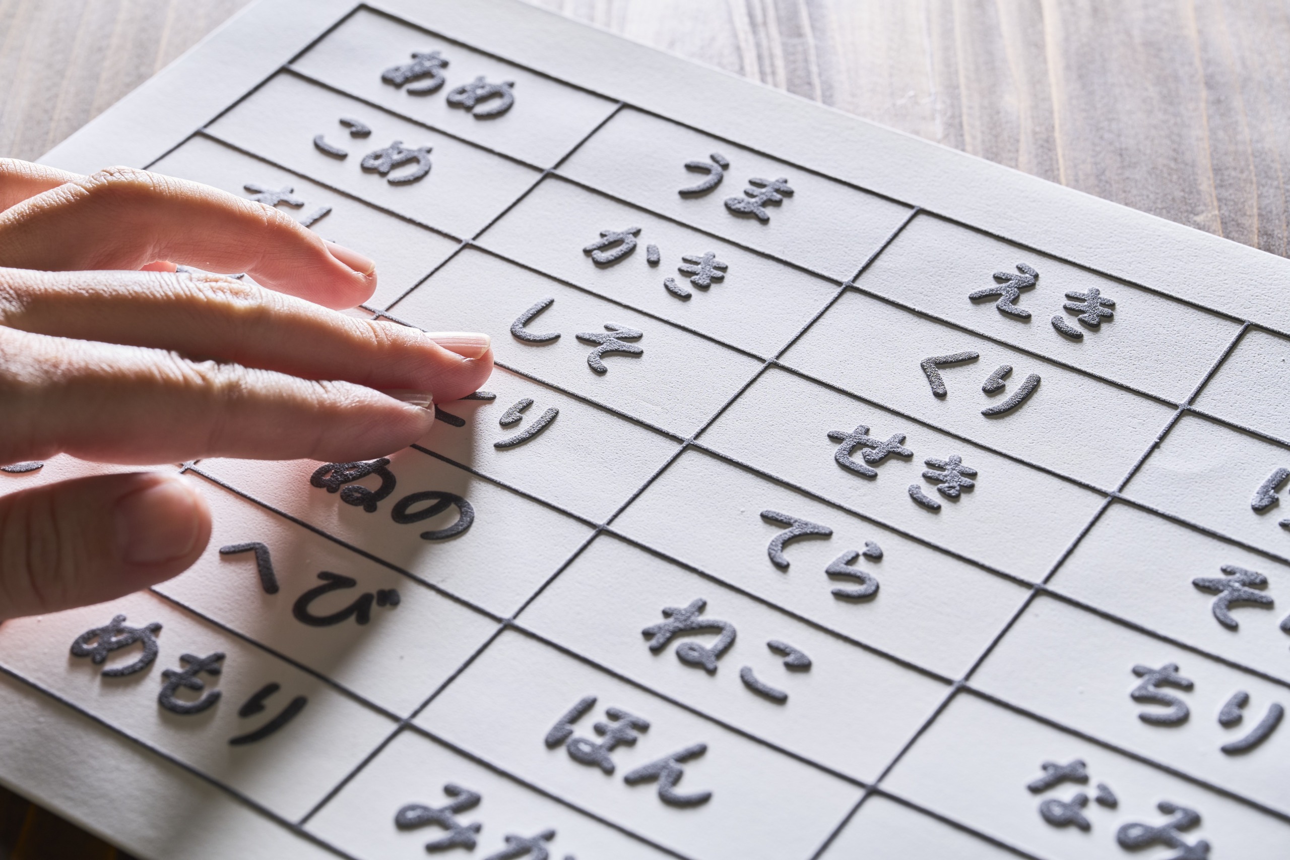 触るグリフ「日本語の仮名と短文と漢字」シート – ディスレクシア