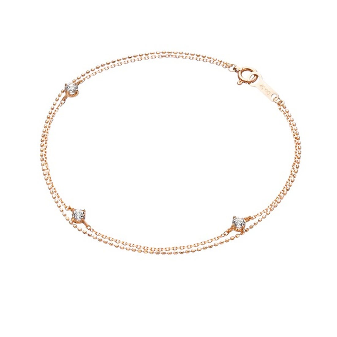 ヨンドシー 4℃ K10PG2連ブレスレット （ピンクゴールド