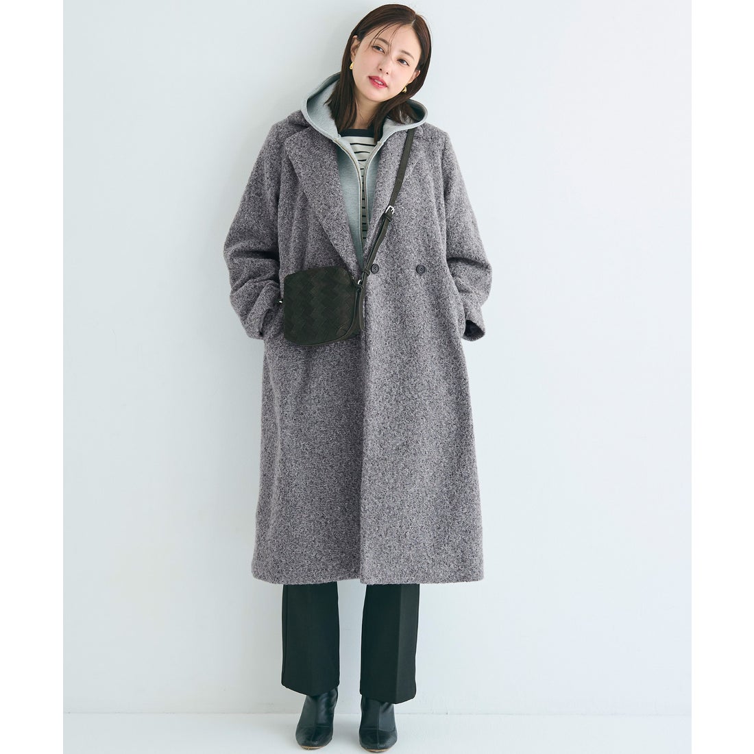 コカ coca ウォッシャブル カーリーボアコート （Gray