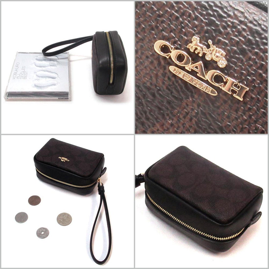 コーチ COACH コーチ ポーチ COACH アウトレット シグネチャー レザー
