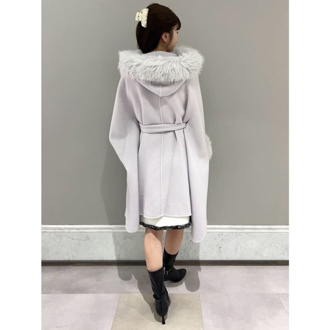 セルフォード CELFORD ファーポンチョコート （LGRY） - ファッション