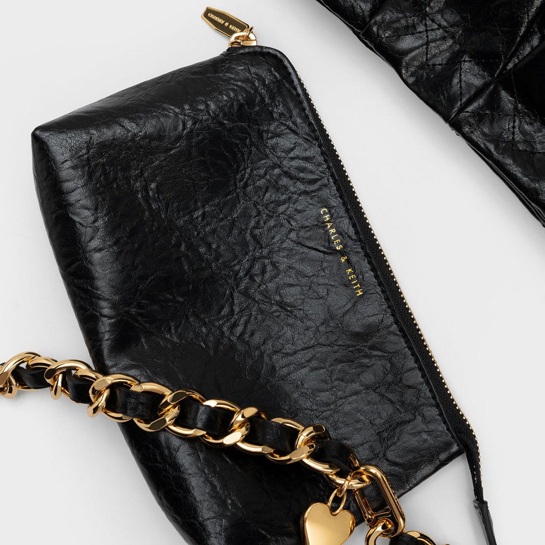 CHARLES & KEITH Duo ドゥオ ブレードチェーンハンドルホーボーバッグ