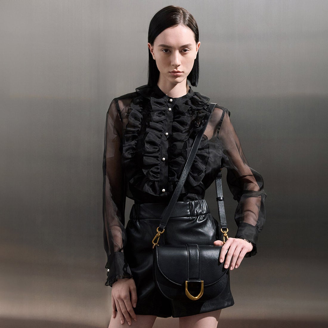 hikaru kotaniBURBERRY ブラックレザー キャディバッグ ブラック