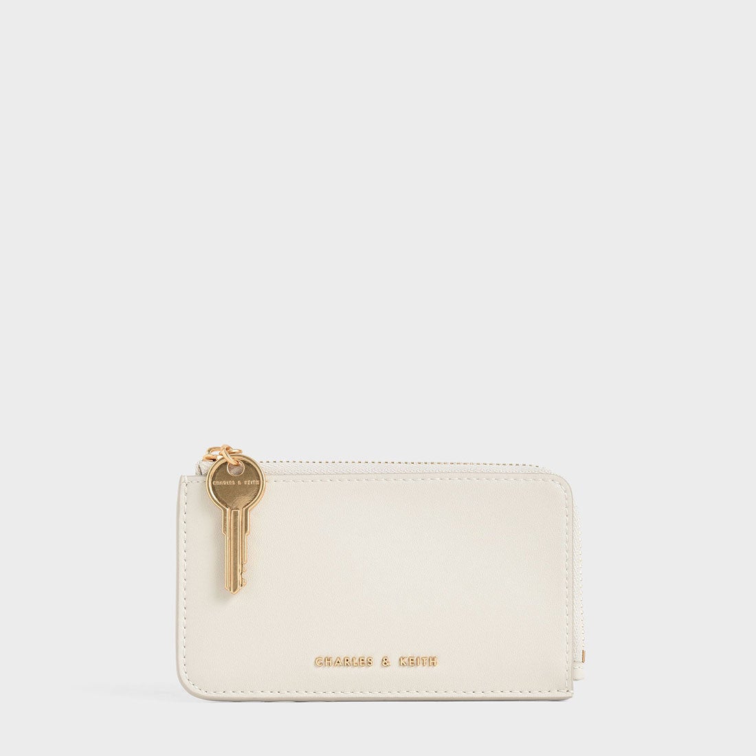 CHARLES & KEITH ジップアラウンド ミニウォレット 【再入荷】（Cream