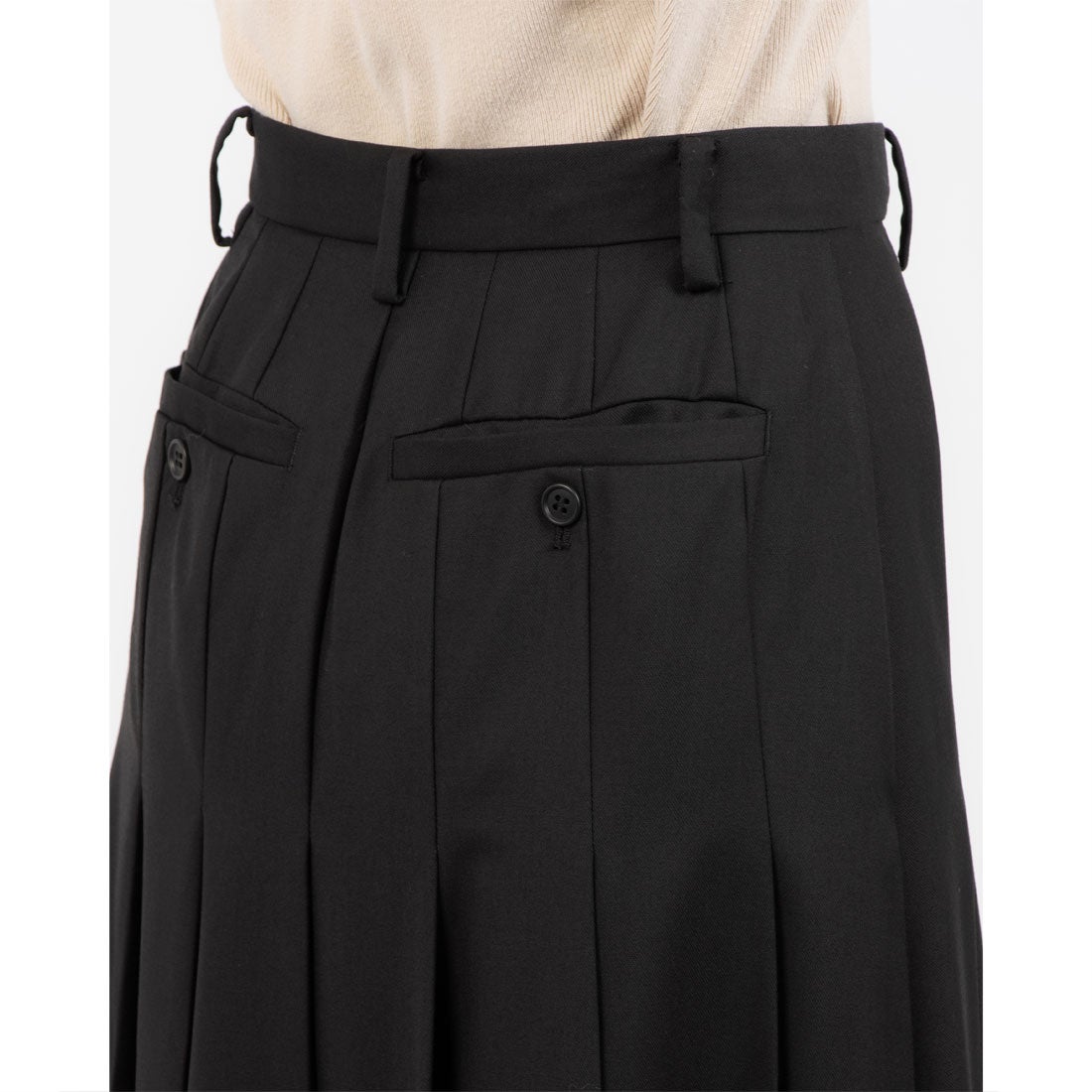 クラネ CLANE WIDE PLEATS LONG SKIRT （BLACK） - ファッション通販