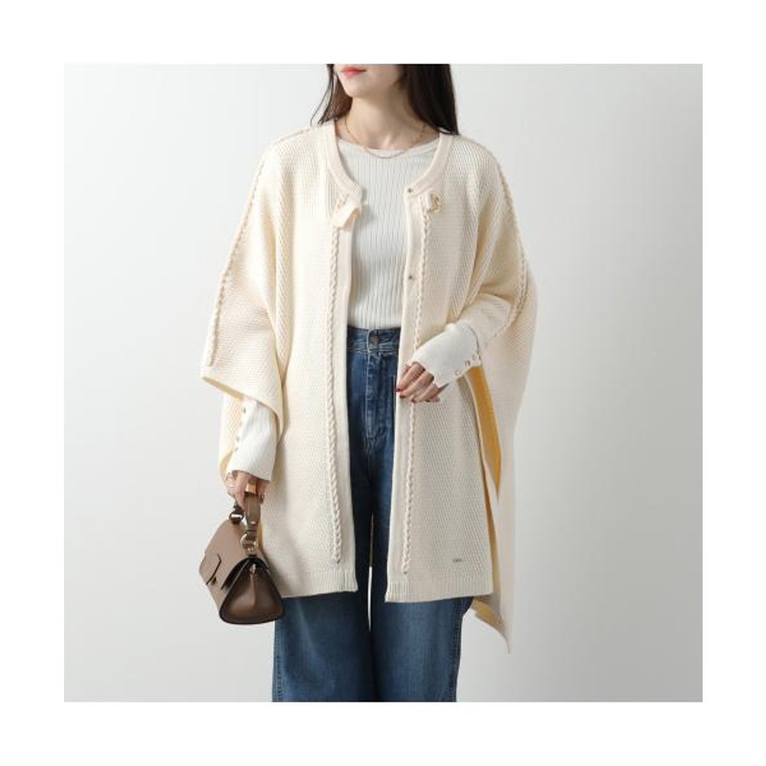 クロエ Chloe Chloe KIDS ケープ C20259 ポンチョ ニット （148/IVORY