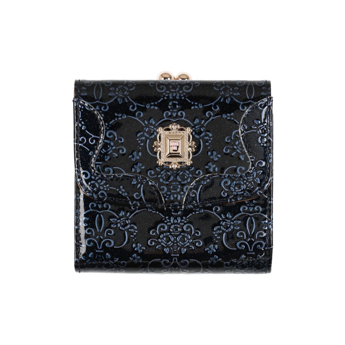 アナスイ ANNA SUI ルーミー 口金二つ折り財布 （ネイビー） -人気