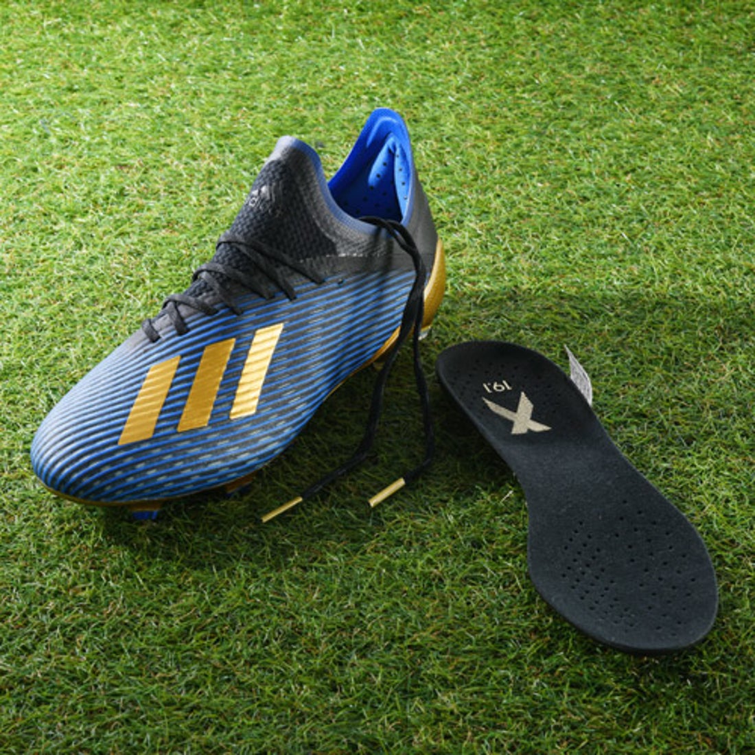 adidas アディダス エックス 19.1 FG(ブルー×ゴールド) F35313 コア