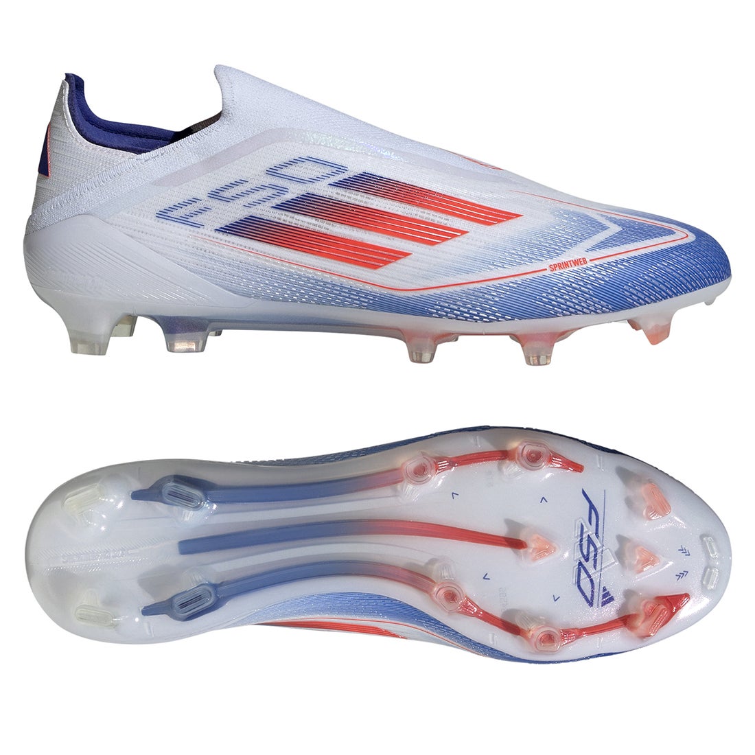 adidas アディダス F50 レースレス ELITE FG(ホワイト×レッド×ブルー