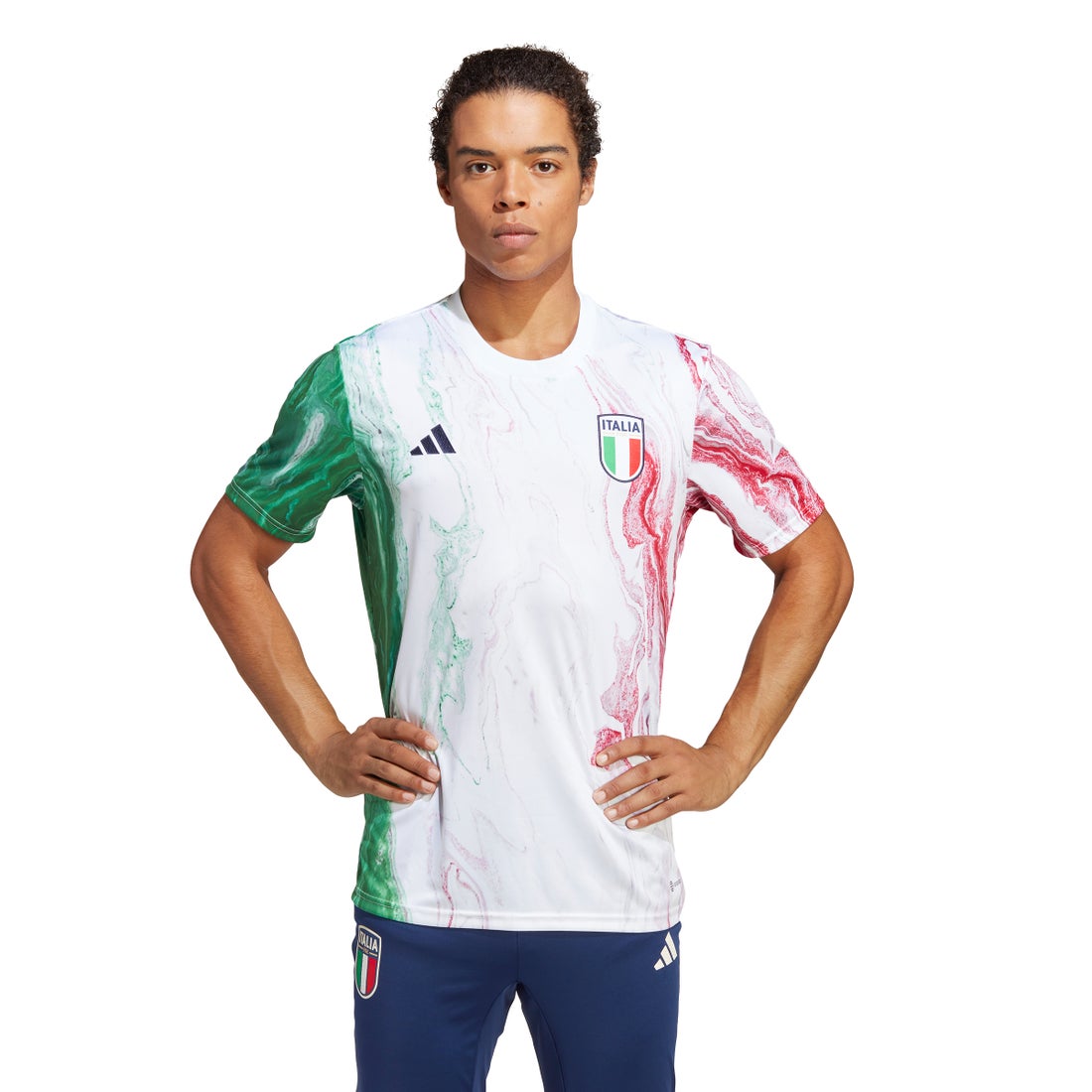 adidas イタリア代表 2023 プレマッチシャツ 半袖(ホワイト) MIL32