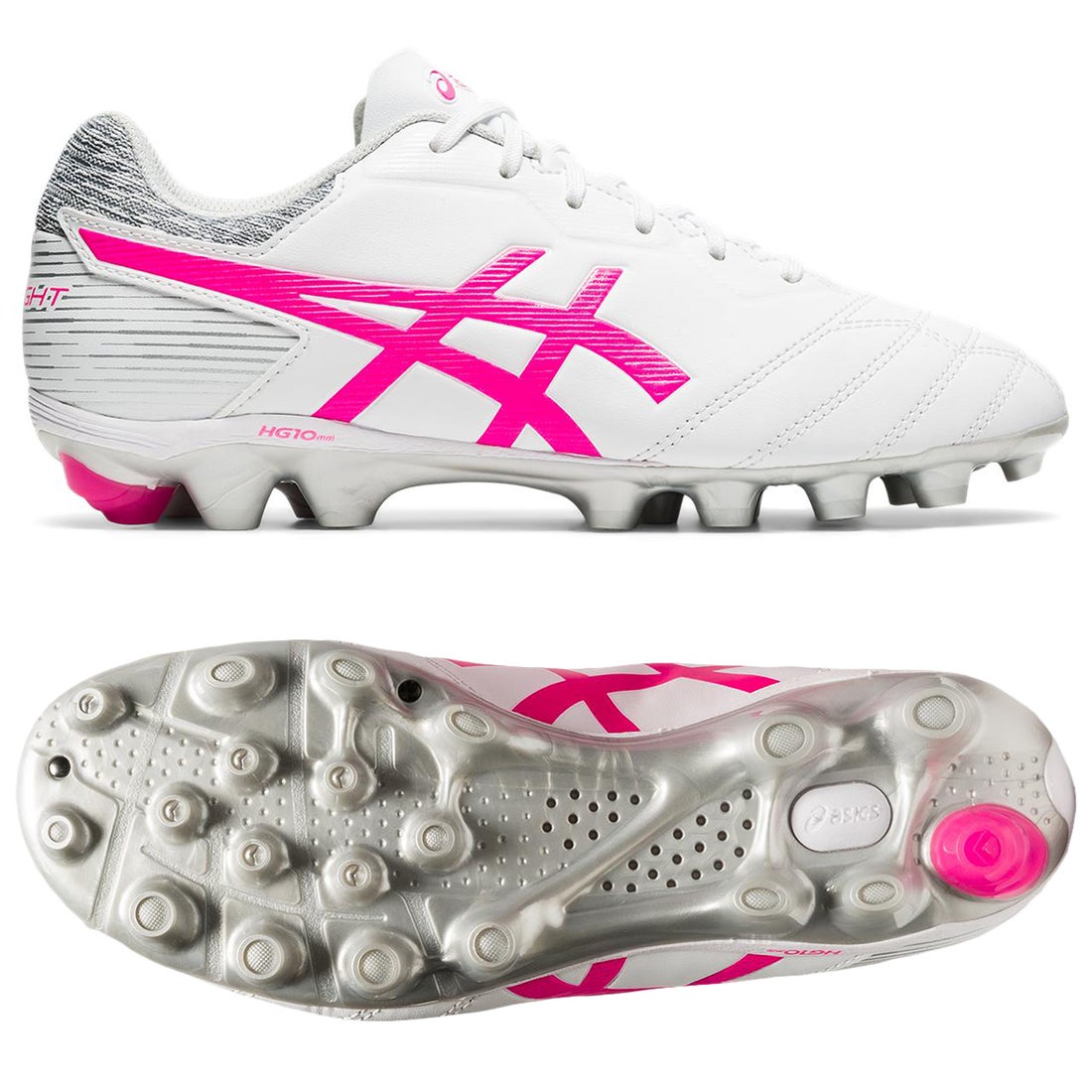 ASICS スパイクシューズ ホワイト/ピンク ASICS 白×蛍光ピンク