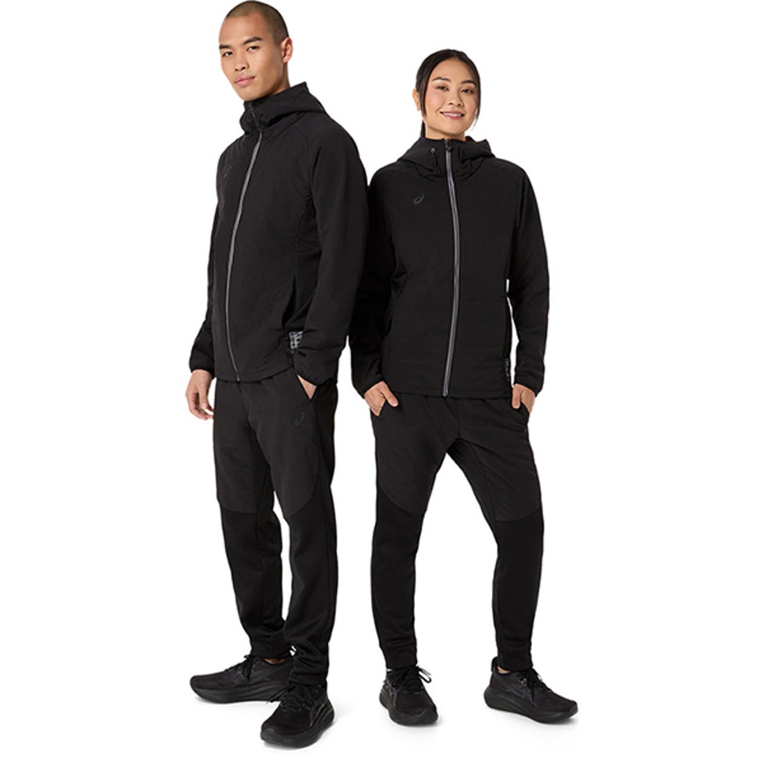 ASICS アシックス ハイブリッド中わたフリースフーディー(ブラック