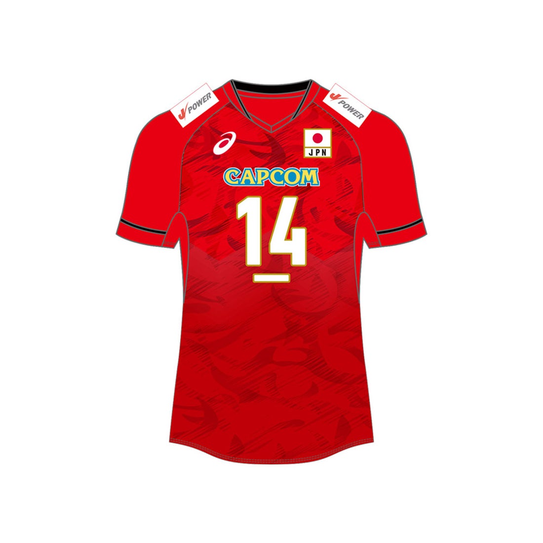 ASICS アシックス 2025 VB男子日本代表レプリカシャツ （Vレッド/No.14