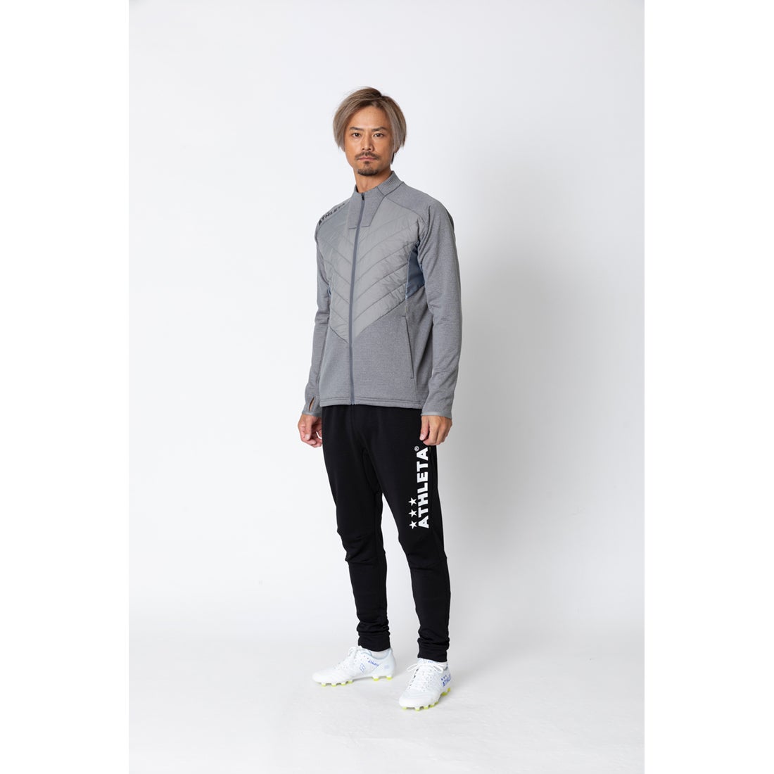 ATHLETA アスレタ グリッド起毛パディングTRジャケット(グレー) 04175