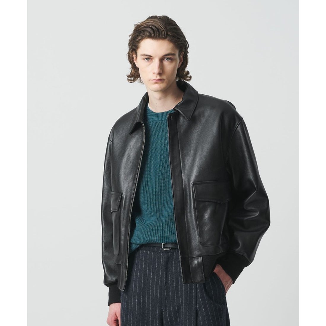 BEAUTY&YOUTH UNITED ARROWS シープ レザー A－2 ジャケット （BLACK