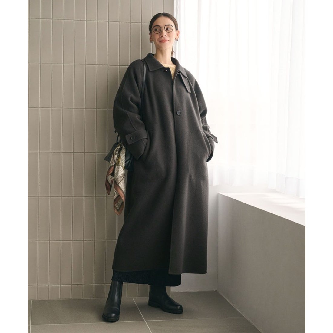 BEAUTY&YOUTH UNITED ARROWS リバー ステンカラー ロングコート （DK