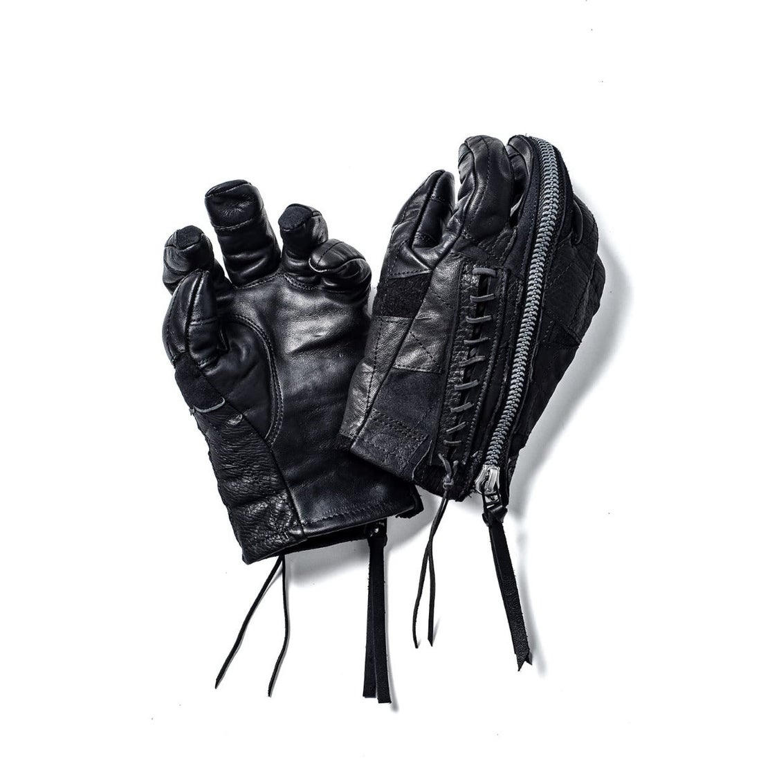 ディーハイゲン D.HYGEN Patchwork Multi-Leather Zip Glove （BLACK