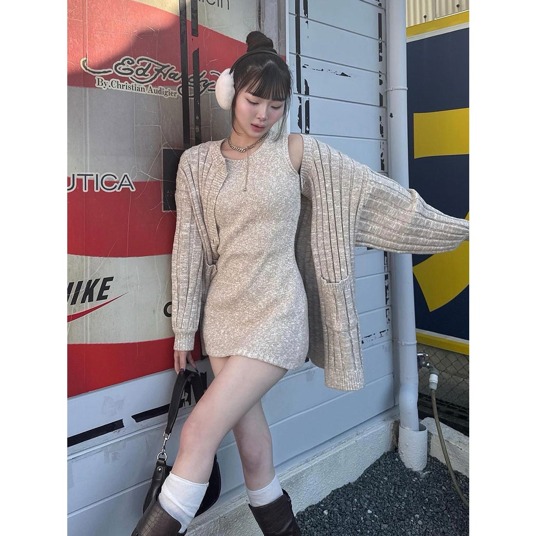 ダーリッチ Darich シャーベットアンサンブルニットミニワンピース