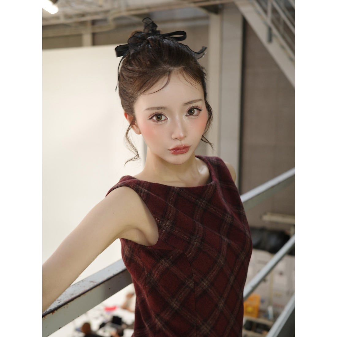 ダーリッチ Darich タータンチェックノースリミニワンピース