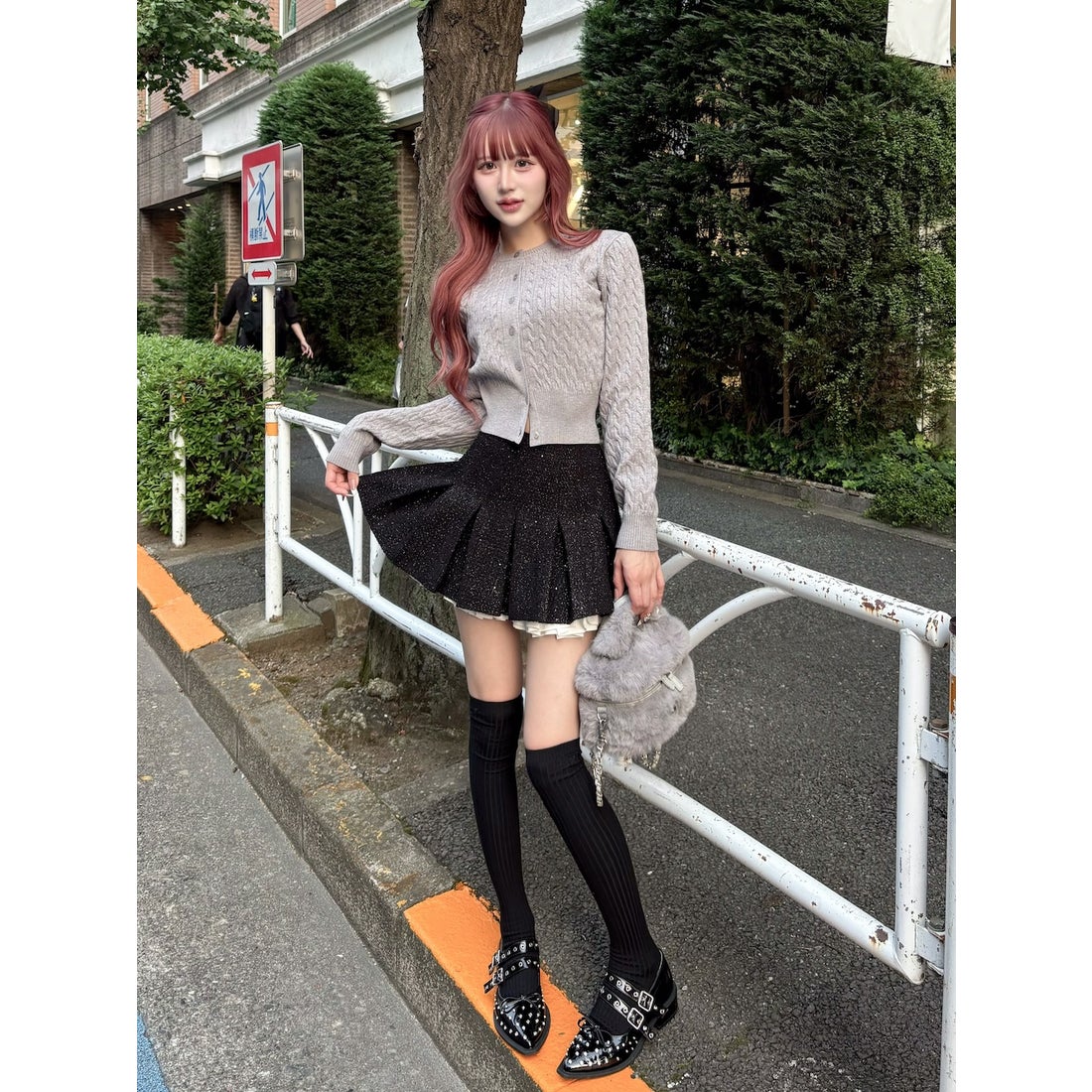 ダーリッチ Darich スパンコールツイードミニスカート （ブラック