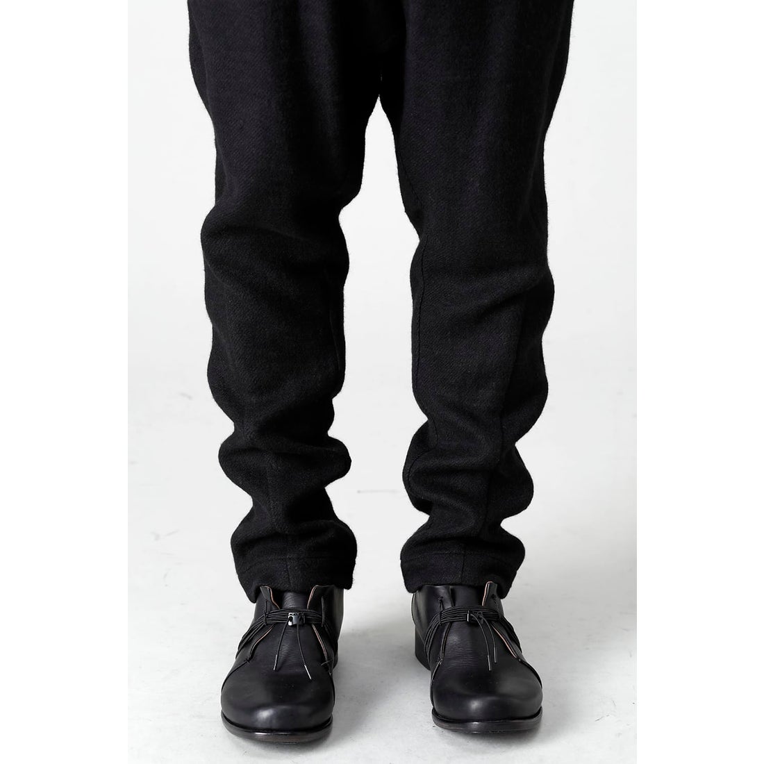 DEVOA Easy pants brushed cashgora linen （BLACK） - Osaka / Kyoto