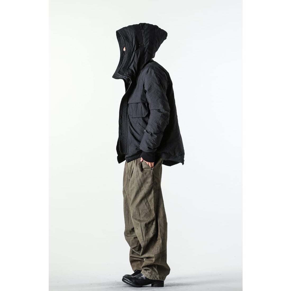DEVOA Down Jacket Shrink Cotton / Nylon （BLACK） - Osaka / Kyoto