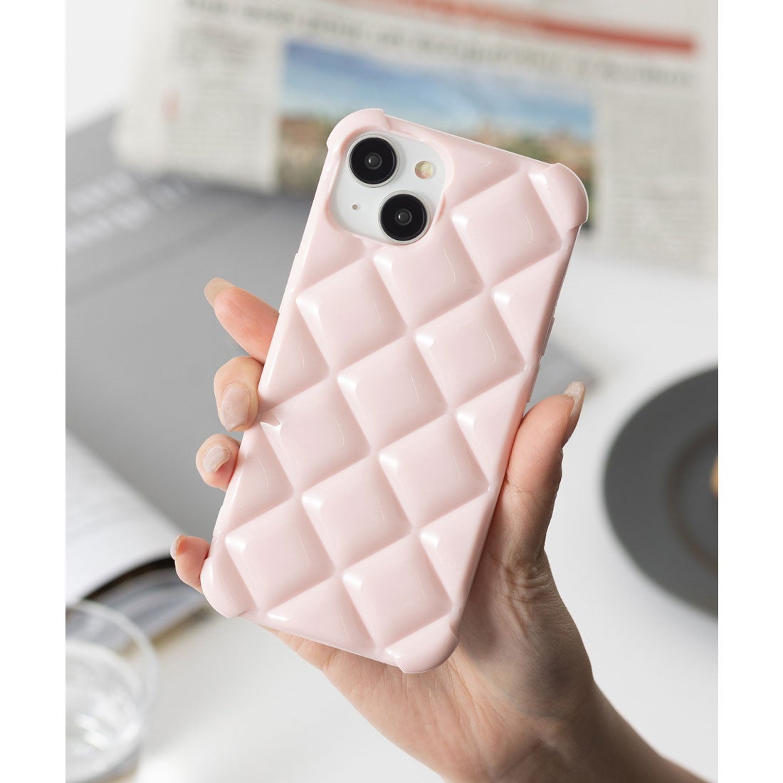 エモニーク emonique キルティング iPhoneケース カバー クリア